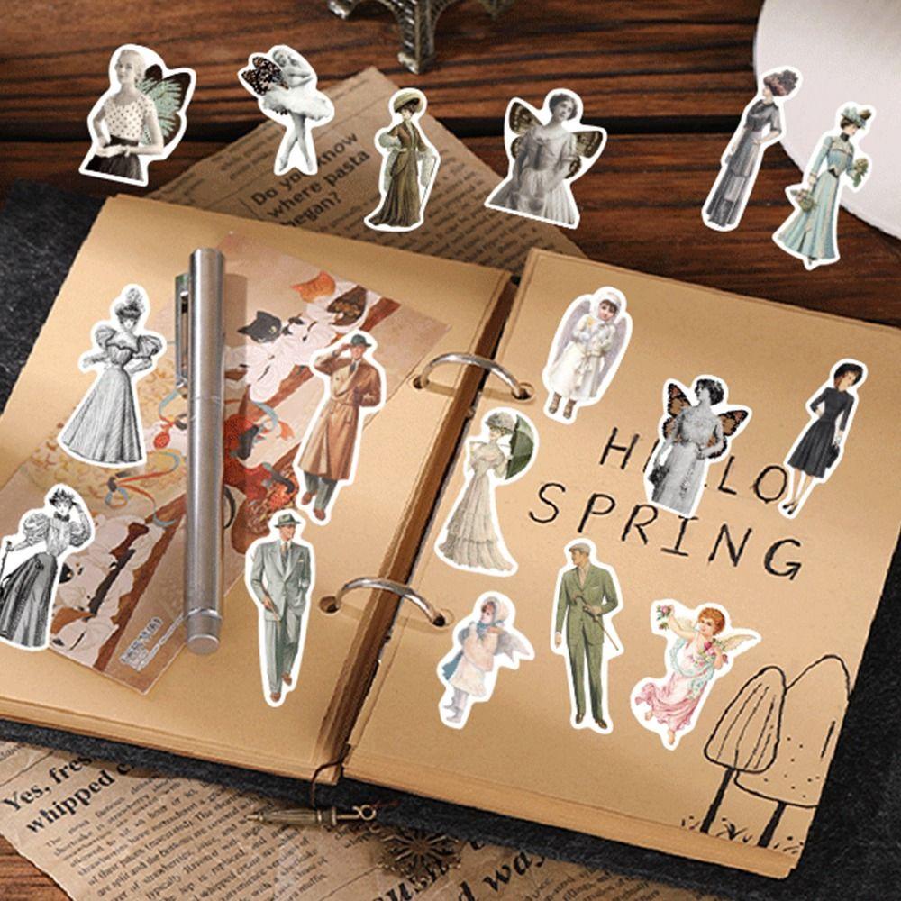 Mxbeauty Stiker Alat Tulis Hias set Album Mini Scrapbooking Hand Akun Handphone Seri Eropa Sealing Stickers