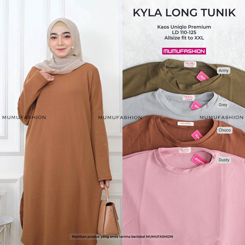 AJR- KYLA LONG TUNIK JUMBO Tunik Wanita Terbaru Import Premium Best Seller By MUMUFASHION SOLO