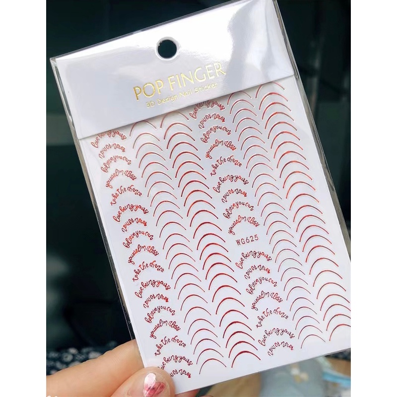 Nail Stiker Kuku French Line Word / Stiker Kuku Garis Lengkung Gaya Jepang French Line Nailart