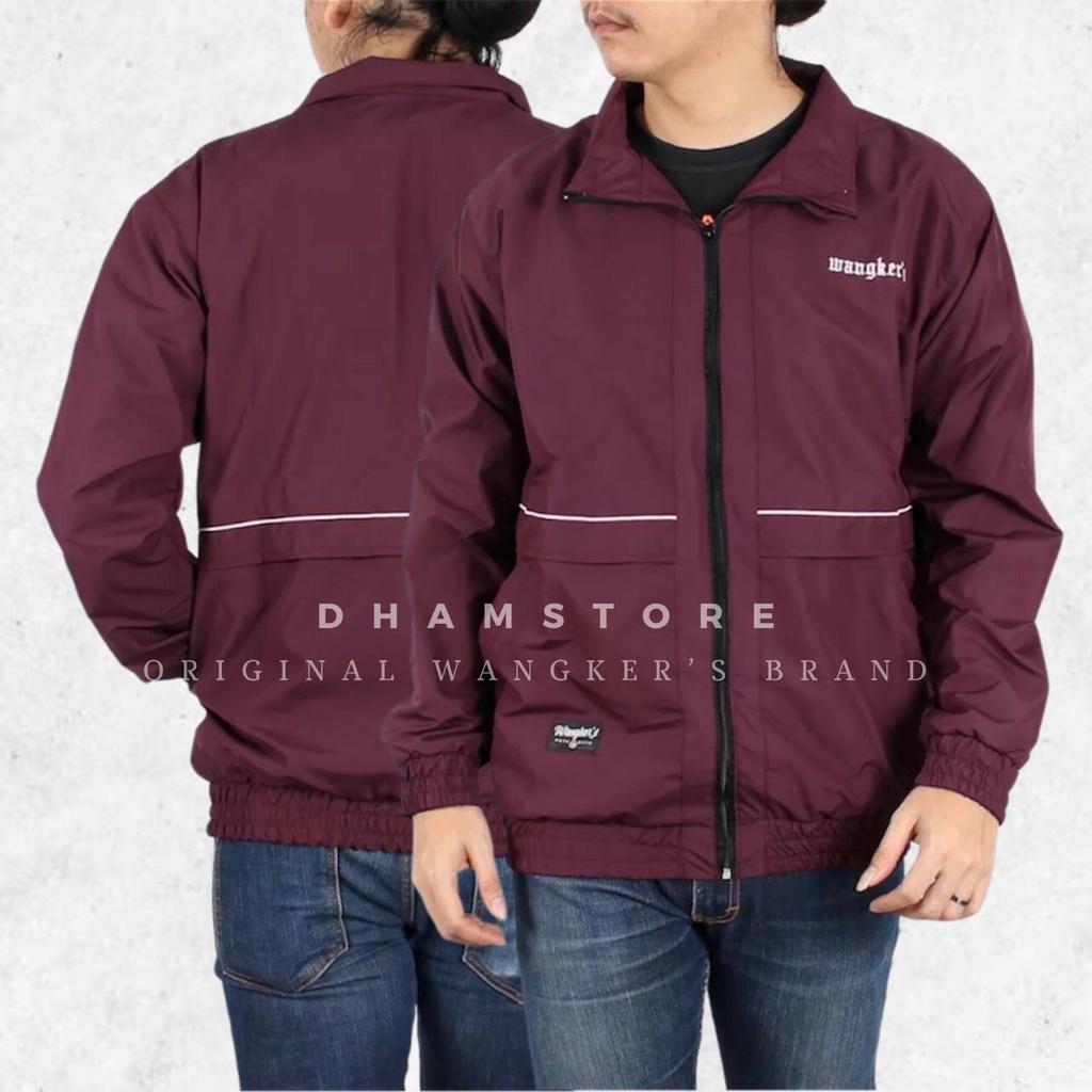 Wangkers - Jaket Wangkers Tracksuit White Line Jaket Pria Jaket Parasut Jaket Outdoor Jaket Distro Jaket Casual Maroon