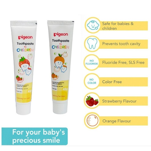 Pigeon  odol Toothpaste Strawberry 45 gr Pasta Gigi Anak Rasa Buah