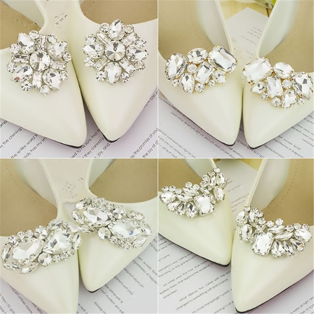 1 pasang Dekorasi Sepatu Pernikahan Wanita Pengantin Bros Charm Gesper