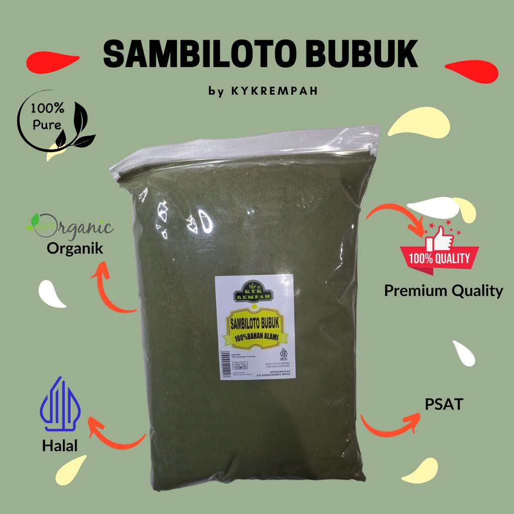 

Daun Sambiloto Bubuk [100 gram] Murni Organik Premium Grade A