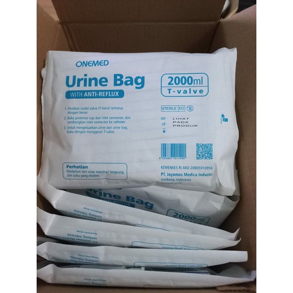 Urine Bag T Onemed 2000ml Urine Bag Kantong Urine Kantong Kencing Urine bag T valve