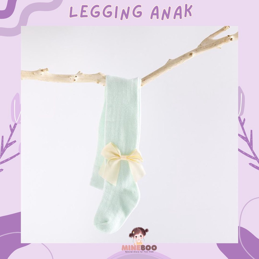 mineboo - LEGGING MHIWA 0-8tahun Pantyhose anak perempuan dan kaus kaki dansa katun ikatan simpul jala tipis Leggings anak cewek