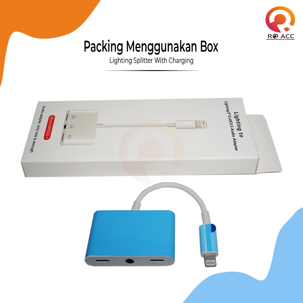 [RO ACC]  JH-010 2in1 JACK AUDIO JACK 3.5MM / LIGHTING SPLITTER WITH CHARGING SLOT