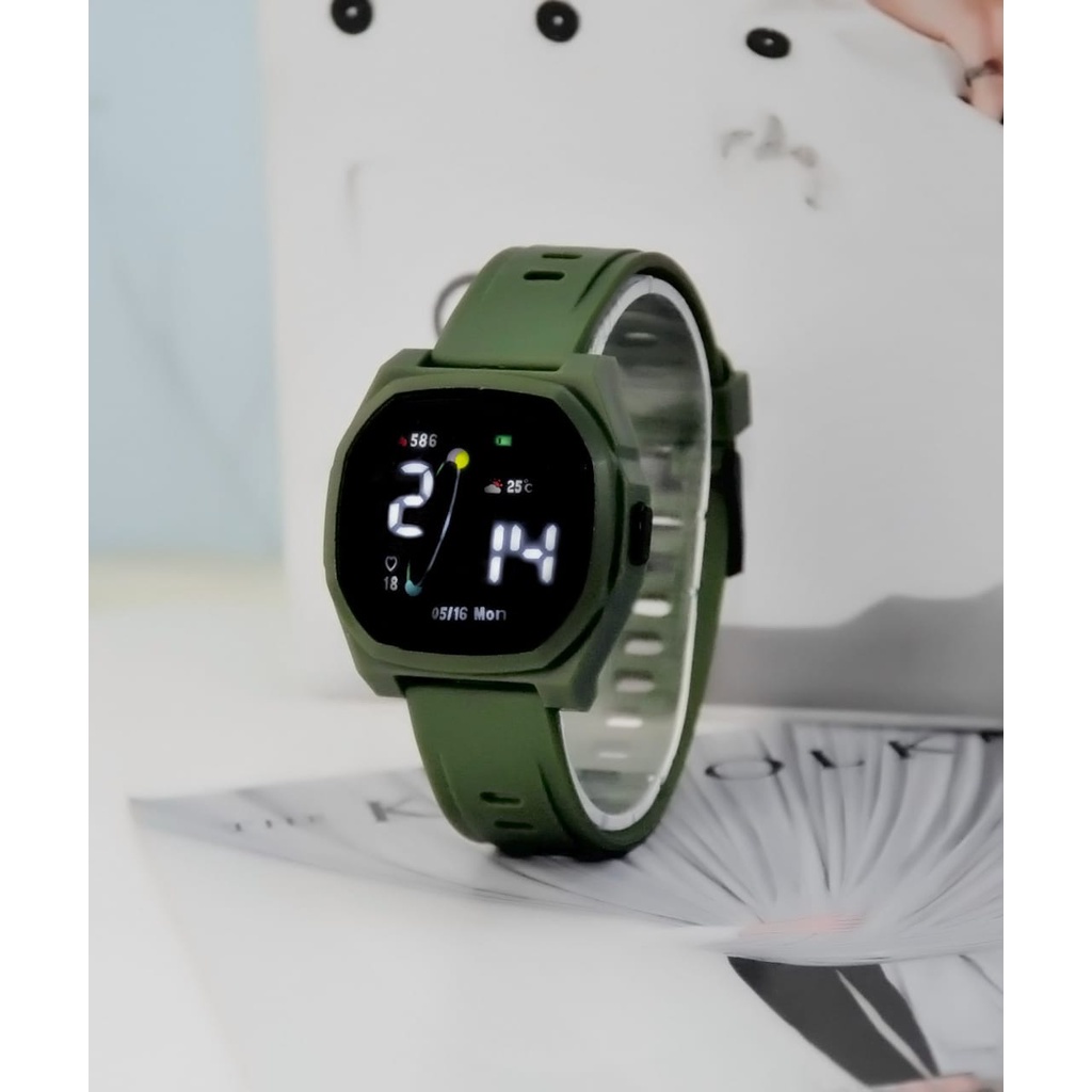 PA Jam Tangan LED Digital Pria Wanita Rubber Electronic Fashion Couple Anak Remaja Import Premium RM072