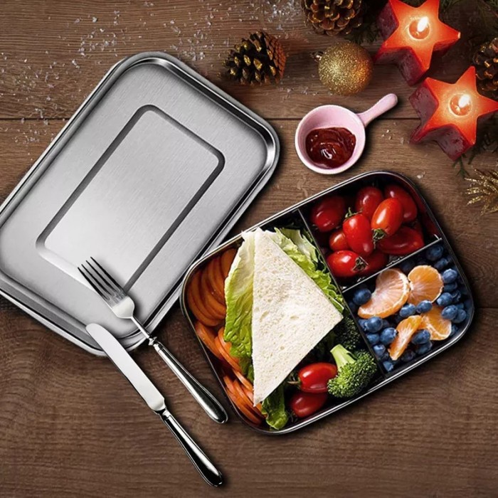 Lunch Box Lunch Box Stainless Steel 1400 Ml Premium Anti Tumpah