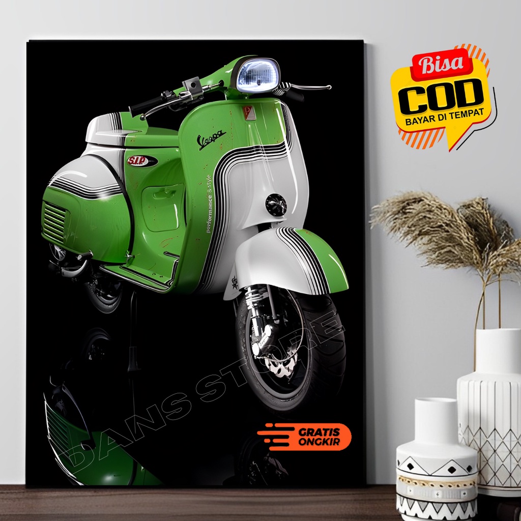 Poster Vespa Jadul Antik Hiasan Dinding Aesthetic V912