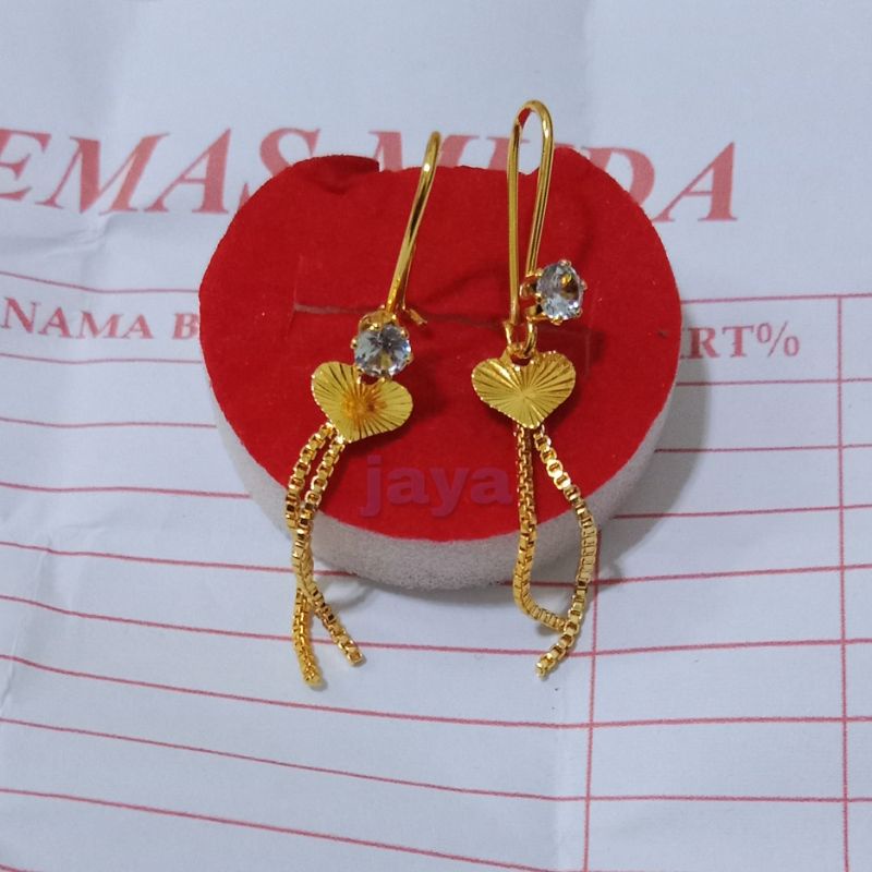 anting jurai motif love asli emas mudah free surat