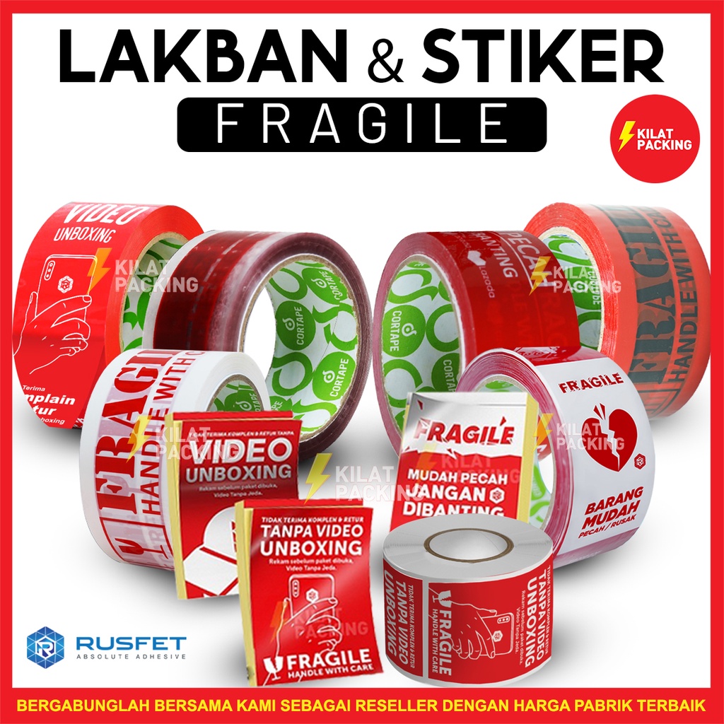 

Isolasi Lakban Handle With Care Stiker Solatip Plakban Fragile Satuan