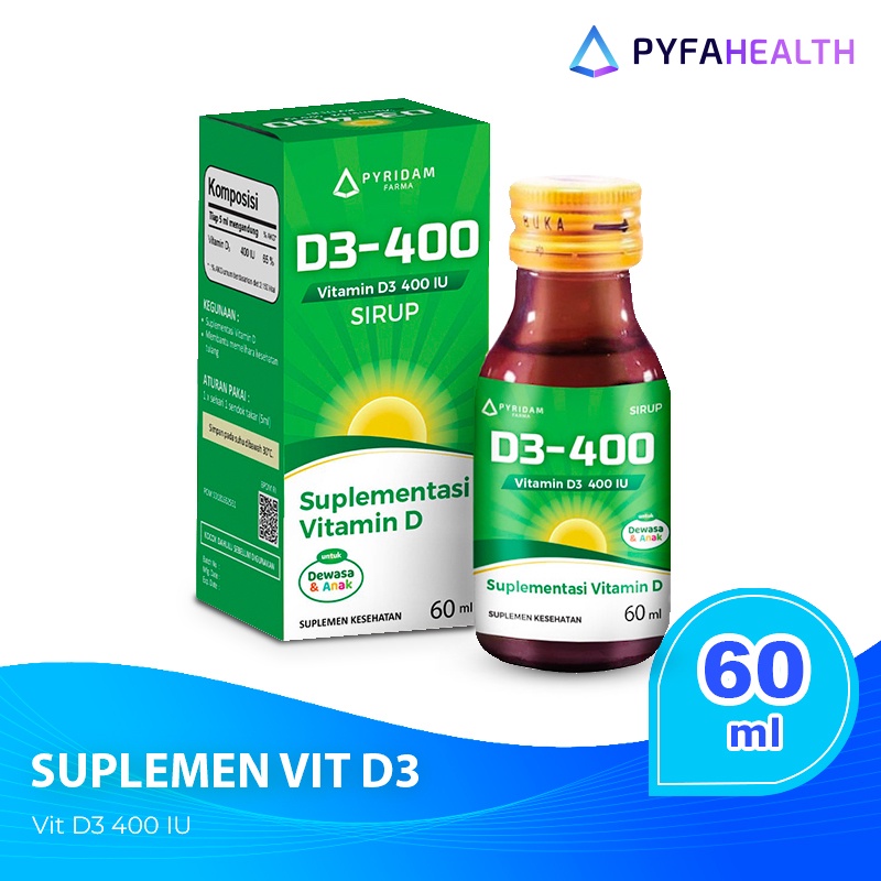 D3-400 Sirup Suplemen Vitamin D3 (@ 60mL)