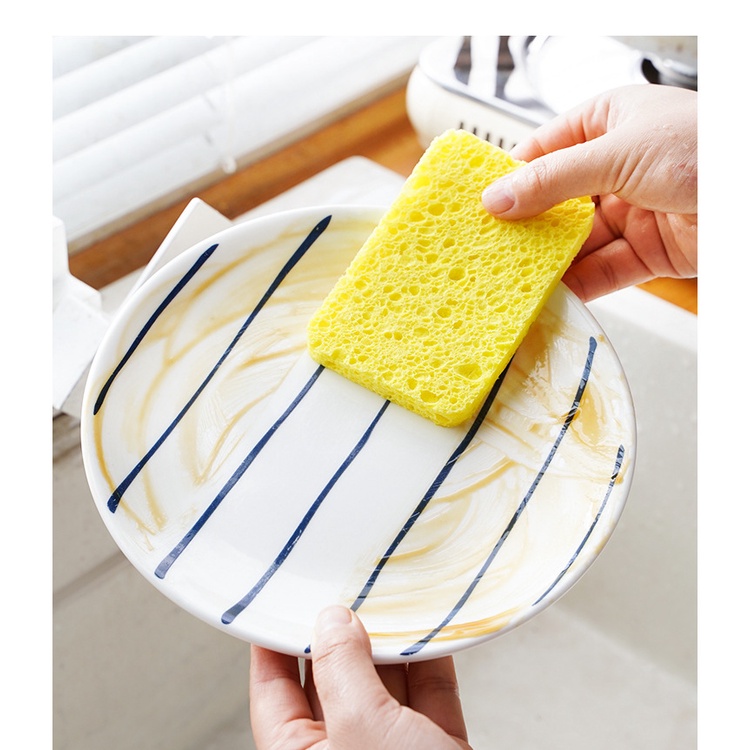 Spons Cuci Piring AWET LAMA Natural Wood Pulp Dishwashing Cleaning Sponge Anti Bakteri (Spons Serat Kayu Cuci Piring) Daya Serap Tinggi