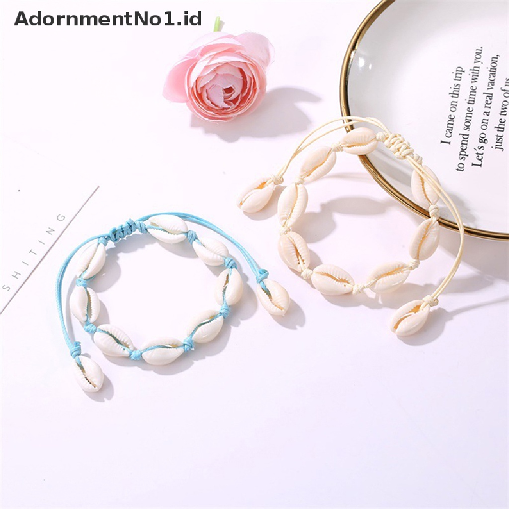 [AdornmentNo1] Gelang Kaki Shell Alami Untuk Wanita Perhiasan Kaki Musim Panas Pantai Barefoot Bracelet [ID]