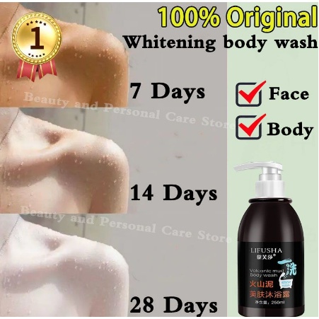 Sabun mandi lumpur vulkanik 250ml whitening shower gel pemutih tubuh sabun mandi lumpur vulkanik
