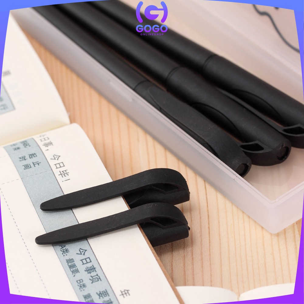 GOGO-A45 Pulpen Hitam 0.7mm Motif Polos Tinta Hitam Simple Ballpoint / Pena Alat Tulis Kantor Sekolah Pens Black Import