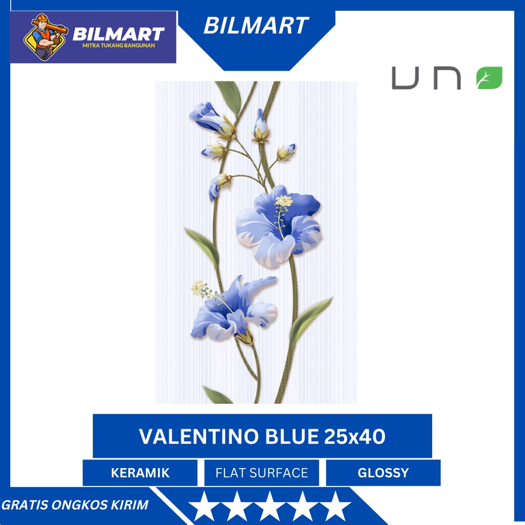 KERAMIK LANTAI / KERAMIK DINDING Valentino Blue G* W UNO 25 x 40