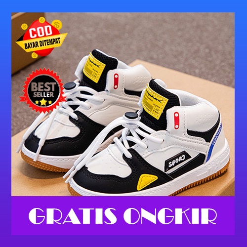 Sepatu Anak Laki Dan Perempuan   Kids Black White Red - 22 - Toko Kami Sedia Sepatu Anak Laki 1 Tahu