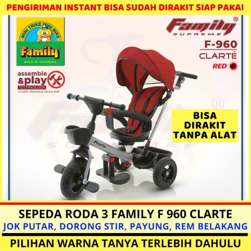 Sepeda Anak Roda 3 (Tiga) Stroller Family Supreme F-960 F 960 Clarte