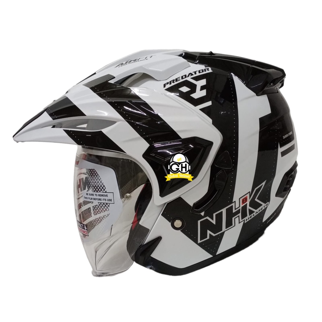 NHK PREDATOR CRYPTON MOTIF ROYAL WHITE BLACK GLOSY DOUBLE VISOR