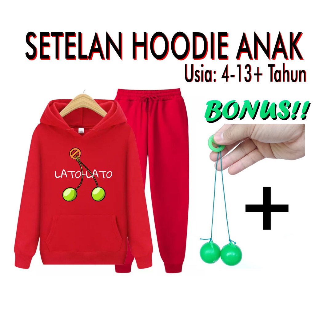 LATO LATO Sweater Hoodie Atasan Dan Setelan Anak Viral Kekinian Usia 4-12+Tahun Bisa Bayar Ditempat COD