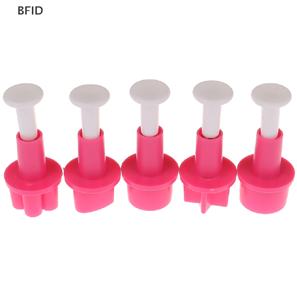 [BFID] 5pcs Cookie Cutter Cetakan Kue Bintang Kancing Plum Hati Biskuit Fondant Stamp Mold [ID]