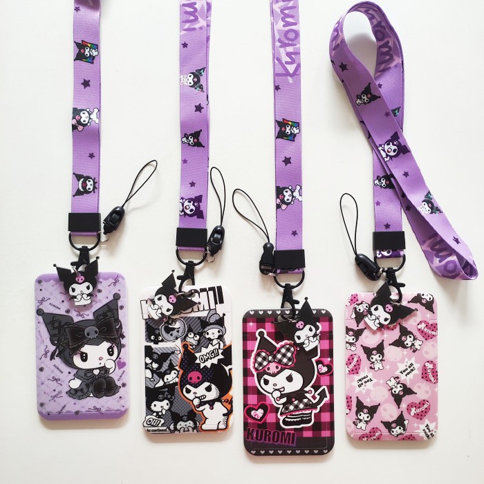 

Tag Holder Id Card Holder Name Tag Lanyard / Kalung Kartu Cute Kuromi Sanrio