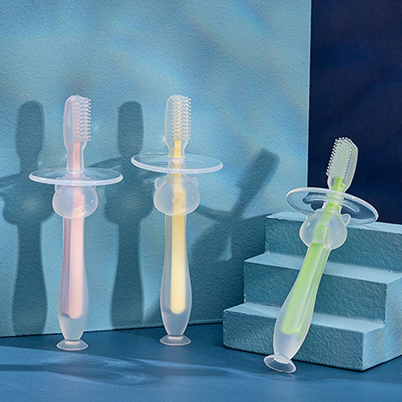 sikat gigi gagang silikon bayi || baby silicone tooth brush