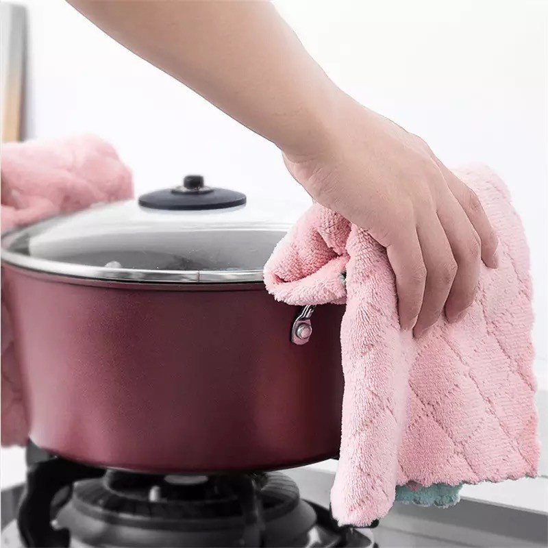 Kain Lap dapur Bahan Coral Fleece Soft - Kain Lap Piring Lembut - Kain Lap