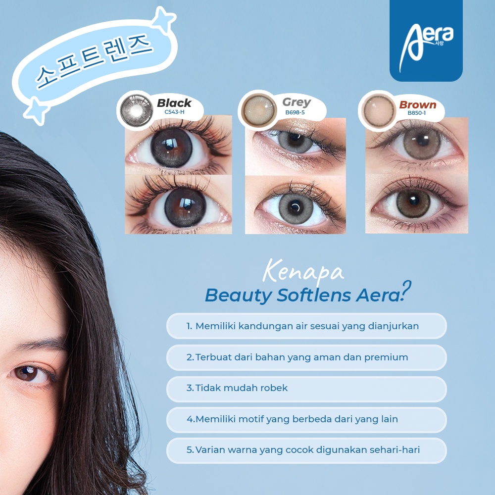 AERA Softlens Lensa Kontak Warna Fashion Korea Diameter 14.5mm