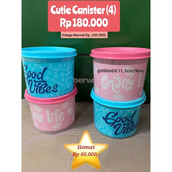 Tupperware cutie canister 550ml (1pc)