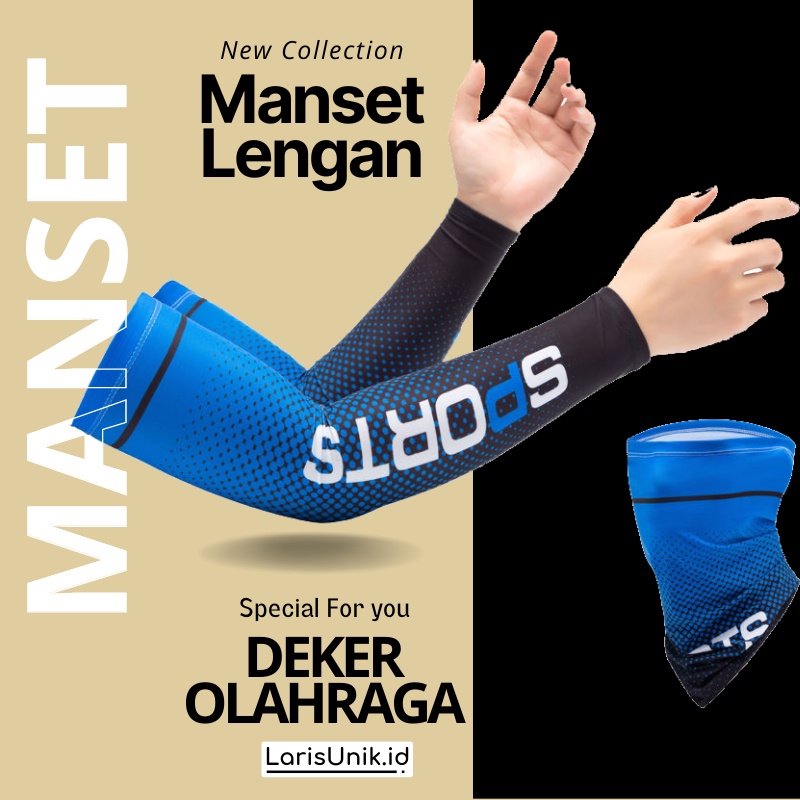 Manset Mangset Sarung Lengan Panjang Jumbo Deker Tangan Aksesoris Olahraga Kiper Futsal Sepak Bola Voly Voli Badminton Sepeda Lari Premium Tebal Adem Bahan Nilon Dekker Decker Tangan Lengan Jumbo Pria Wanita Cewek Cowok Olahraga Arm UV Protection Sleeve