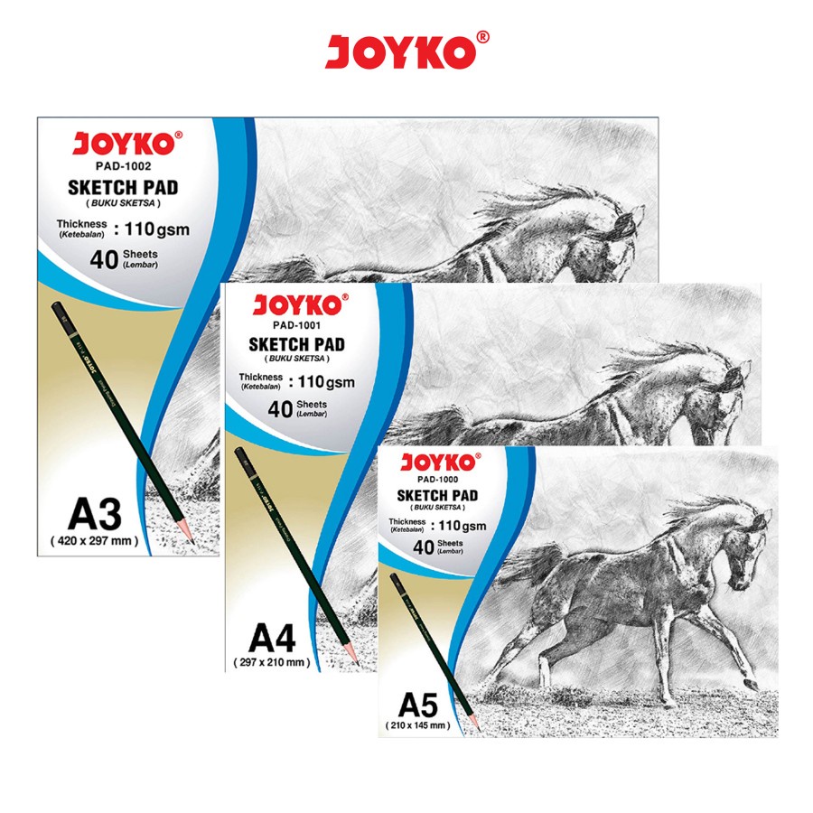 

Sketch Pad Joyko PAD-1001 A4 110gsm - 40 lembar perpack