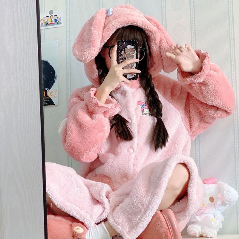 BAJU KOSTUM ONESIE PIYAMA SANRIO MELODY PINK CINNAMOROLL LOTSO KUROMI HELLO KITTY YUKATA MODEL DRESS GAUN ROK KIGURUMI COSPLAY PESTA IMPOR