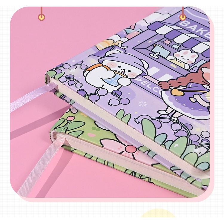 HARDCOVER HANDBOOK NOTEBOOK BINDER NOTEBOOK LUCU CARTOON DIARY MINIBOOK MEMO KECIL BUKU MEMO LUCU MEMO JOURNALING BOOK SCRAPBOOK MOTIF KARTUN ALA KOREA @banyak