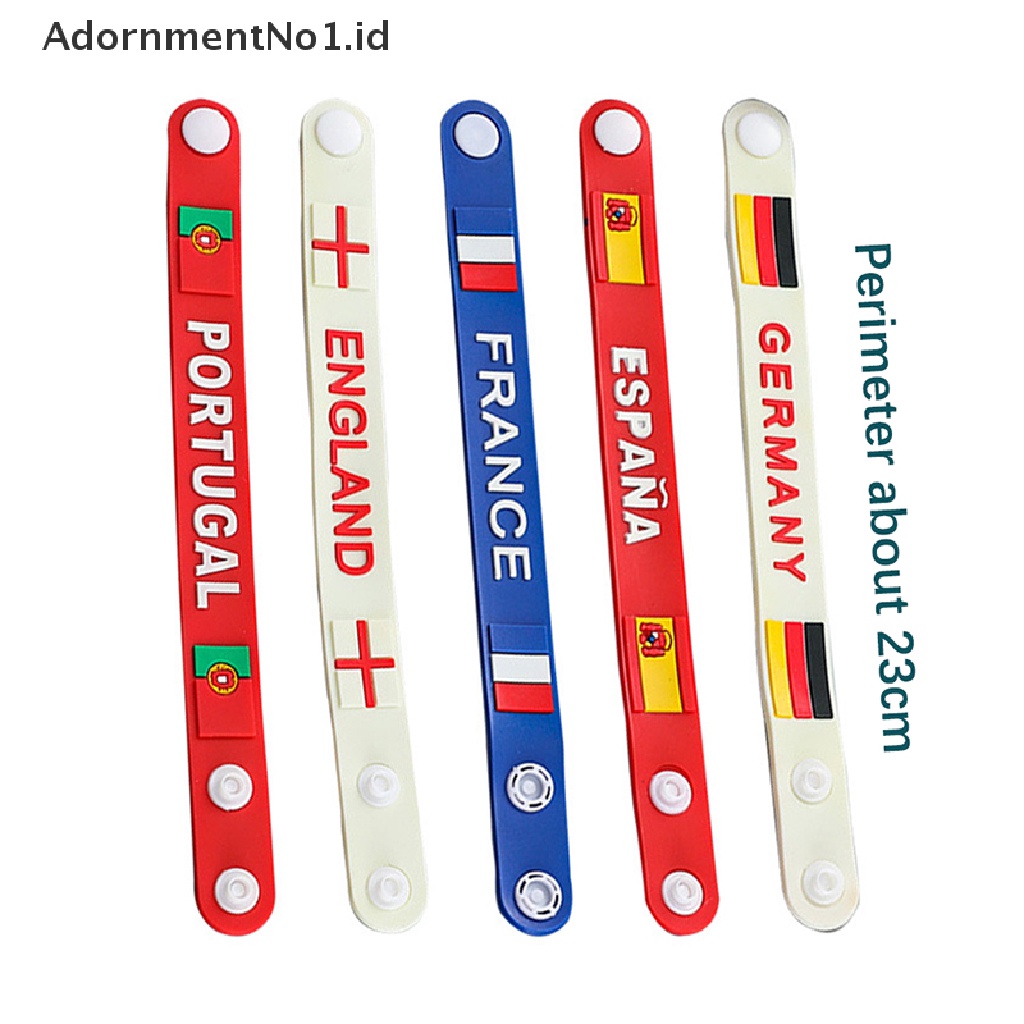 [AdornmentNo1] Souvenir Sepak Bola Piala Dunia Bendera Gelang Olahraga Elastis Silicone Wristband Bracelet [ID]