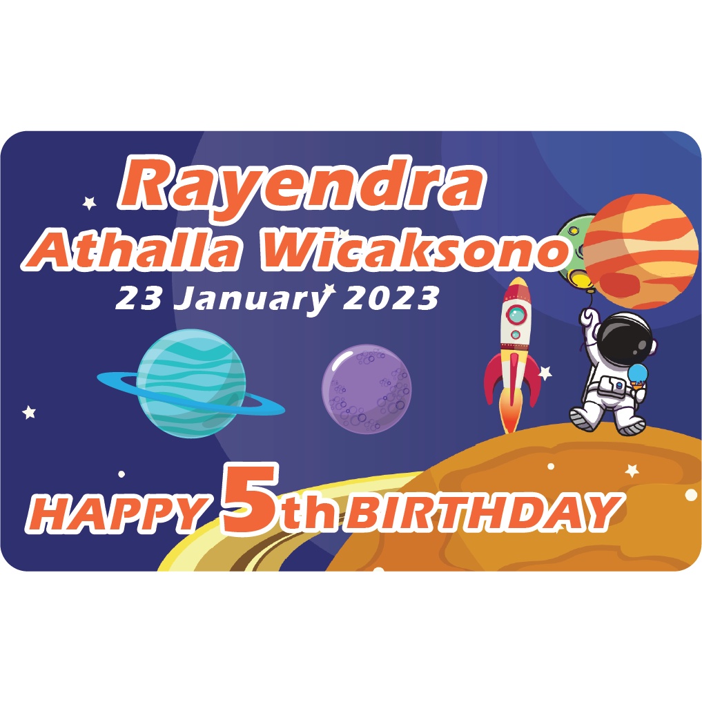 label stiker ASTRONOT 001 SIZE KARTU ATM Ulang Tahun Anak - sticker birthday party stiker hampers sticker hamper stiker bingkisan ultah