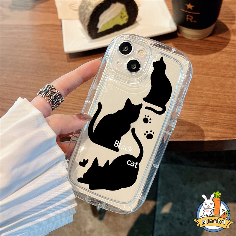 Soft Case Silikon Transparan Motif Kucing Untuk iPhone 14 13 12 11 Pro Max X Xr Xs Max 8 7 6 6s Plus SE 2020