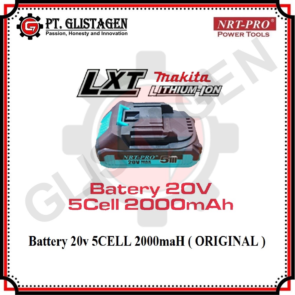 Baterai Mesin Bor Cordless Drill 5CELL 20V LithiumIon NRT-PRO ( ORIGINAL )