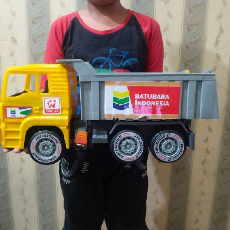 Mainan Mobil Truk Pasir Uk Jumbo  - Mobilan Dump Truck Tambang  Besar Anak Laki Cowok