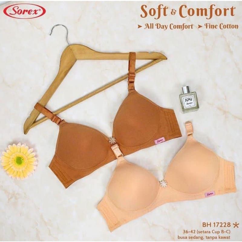 SOREX Bra Soft &amp; Comfort 17228 Busa Tanpa Kawat Setara CUP B-C