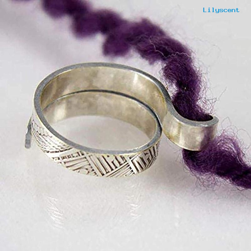 [LS] Adjustable Ring Type Alat Rajut Loop Crochet Memakai Aksesoris Jahit Bidal