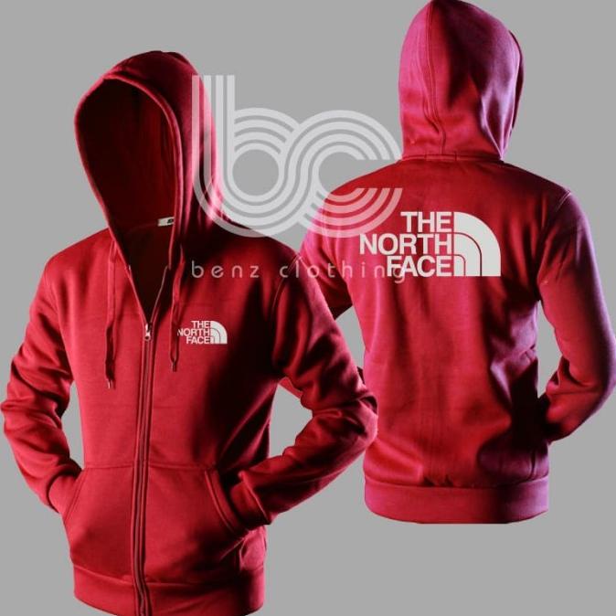 Jaket Hoodie Sweater The North Face Outerwear Pria Wanita Zipper Resleting Depan Polos Sablon Polyfl