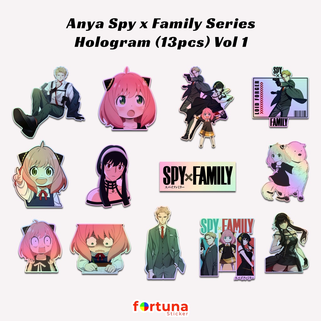 

Stiker Anime Anya Spy x Family Hologram Sticker Kartun Anya Forger Anti Air Laptop Hp