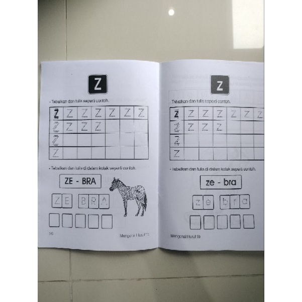 buku mulai mengenal huruf besar kecil 1a dan 1b