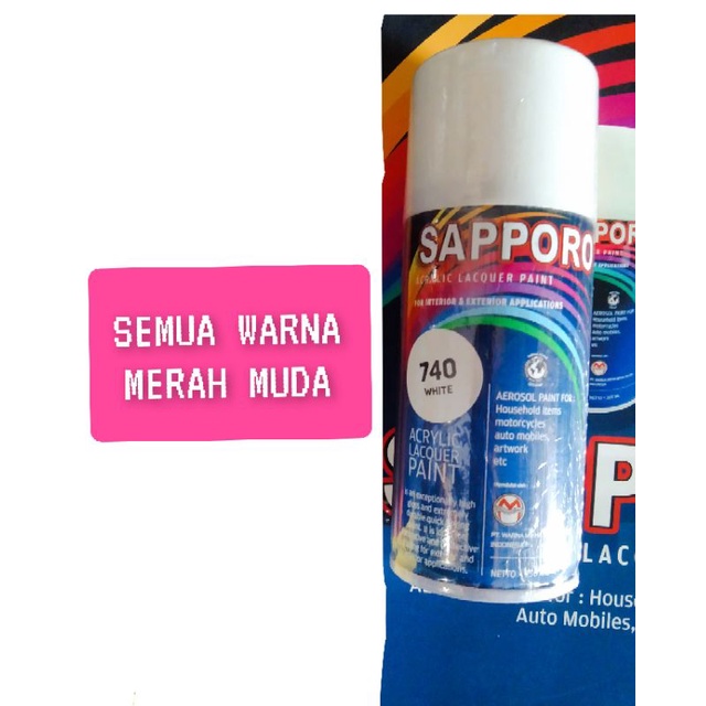 cat spray pilok pilox cat semprot Sapporo saporo 150ml varian pink merah merah muda merah terang 150ml