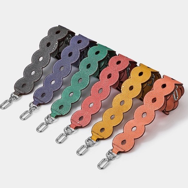 kreme grained leather bag strap / tali tas 5.5x89cm