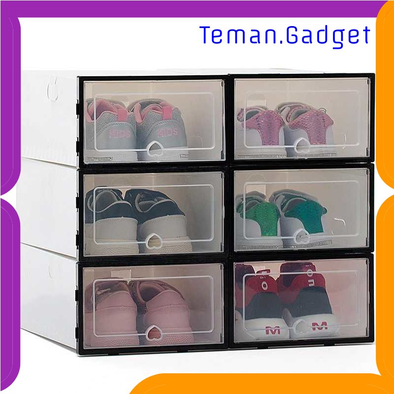 TG-RAK BNBS Kotak Susun Rak Organizer Sepatu Shoe Box 6 PCS Size L - LF010