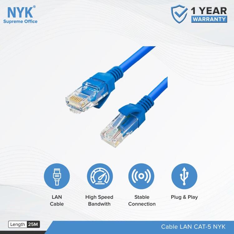 NYK Kabel Lan UTP Cat5 NYK UTP Cat5 RJ45 Internet Ethernet Cable 15m 20m 25m 30m