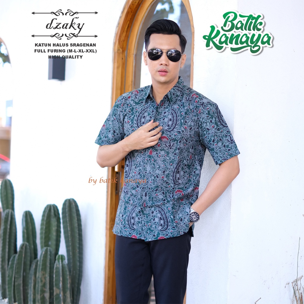 Kanaya Baju Batik Pria Lengan Pendek Full Furing DZAKY